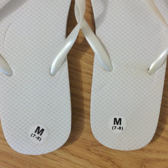 White/Light Gray Flip Flops - Picture 3 of 8